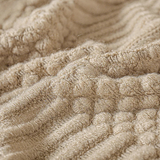 Chunky knit throw blanket with tassels