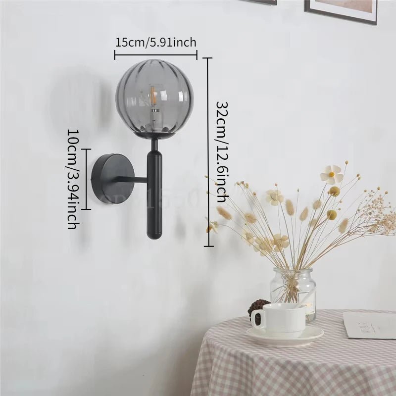 Blue Glass Wall Sconce – Modern Ambient Light Fixture - Grace & Ashes