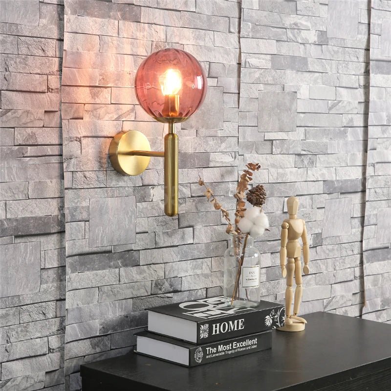 Blue Glass Wall Sconce – Modern Ambient Light Fixture - Grace & Ashes