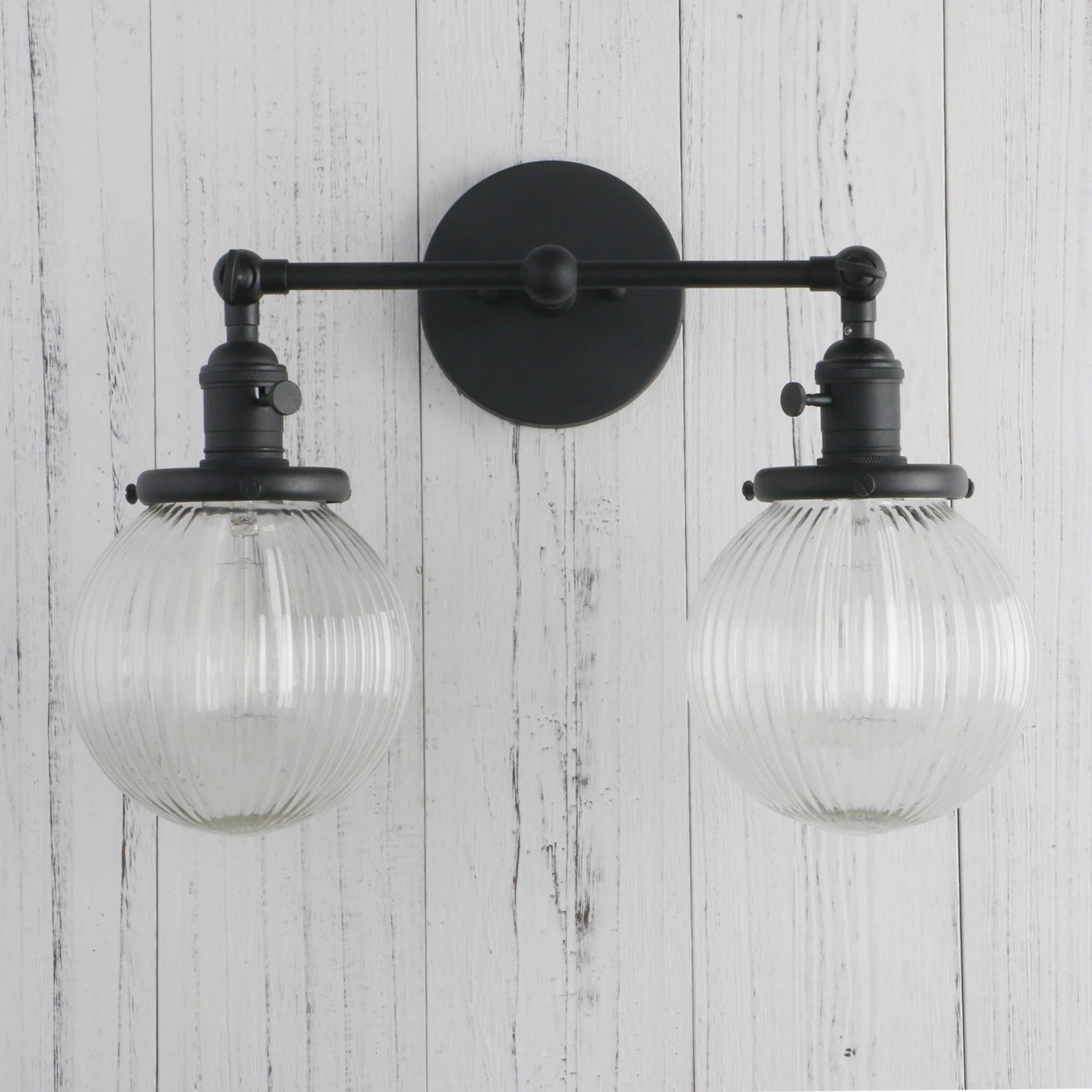 Double Globe Clear Glass Wall Light - Grace & Ashes
