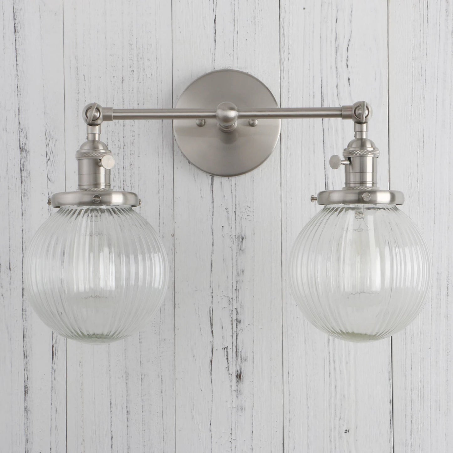 Double Globe Clear Glass Wall Light - Grace & Ashes