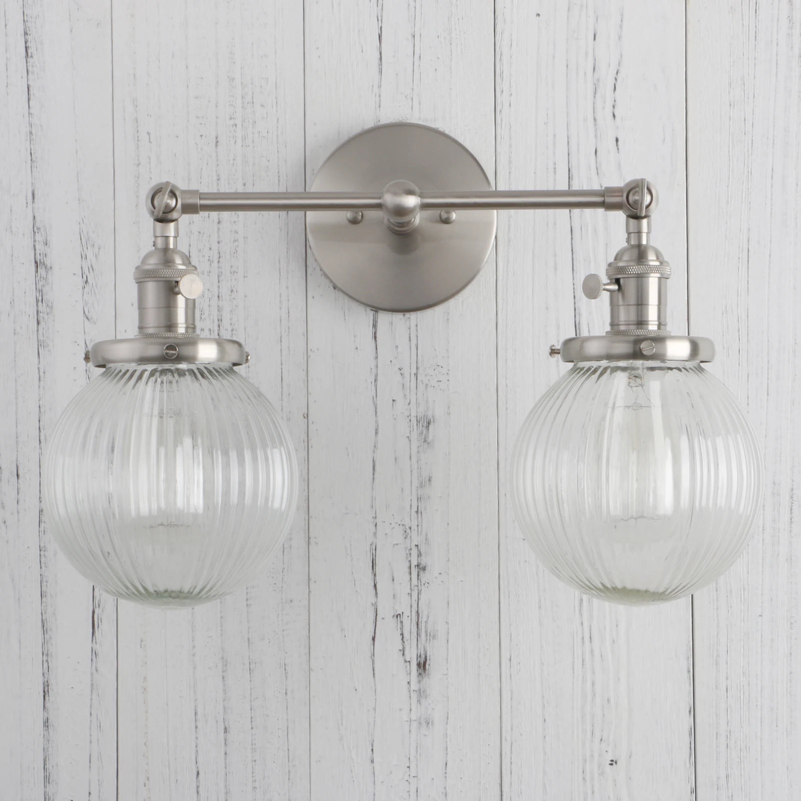 Double Globe Clear Glass Wall Light - Grace & Ashes