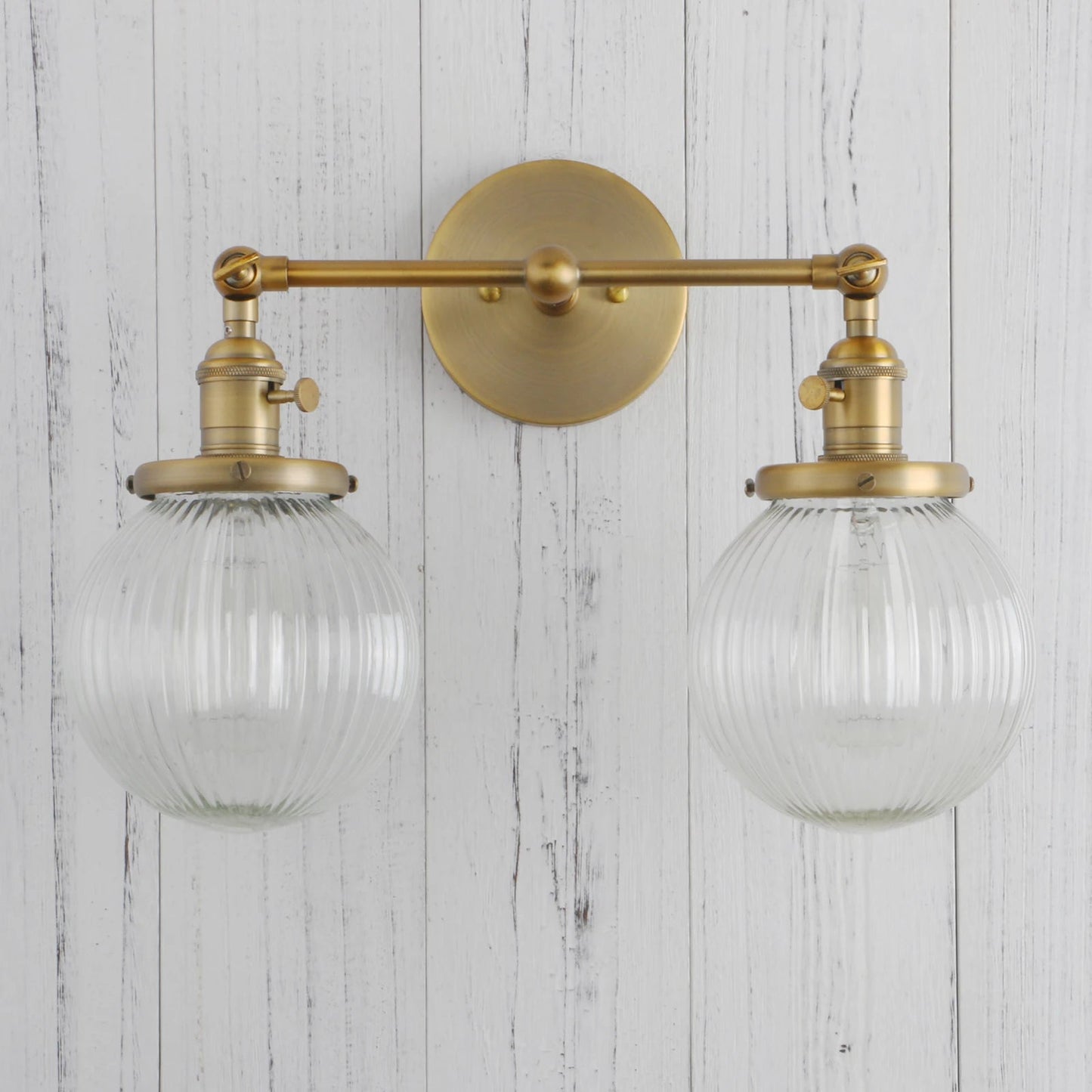 Double Globe Clear Glass Wall Light - Grace & Ashes