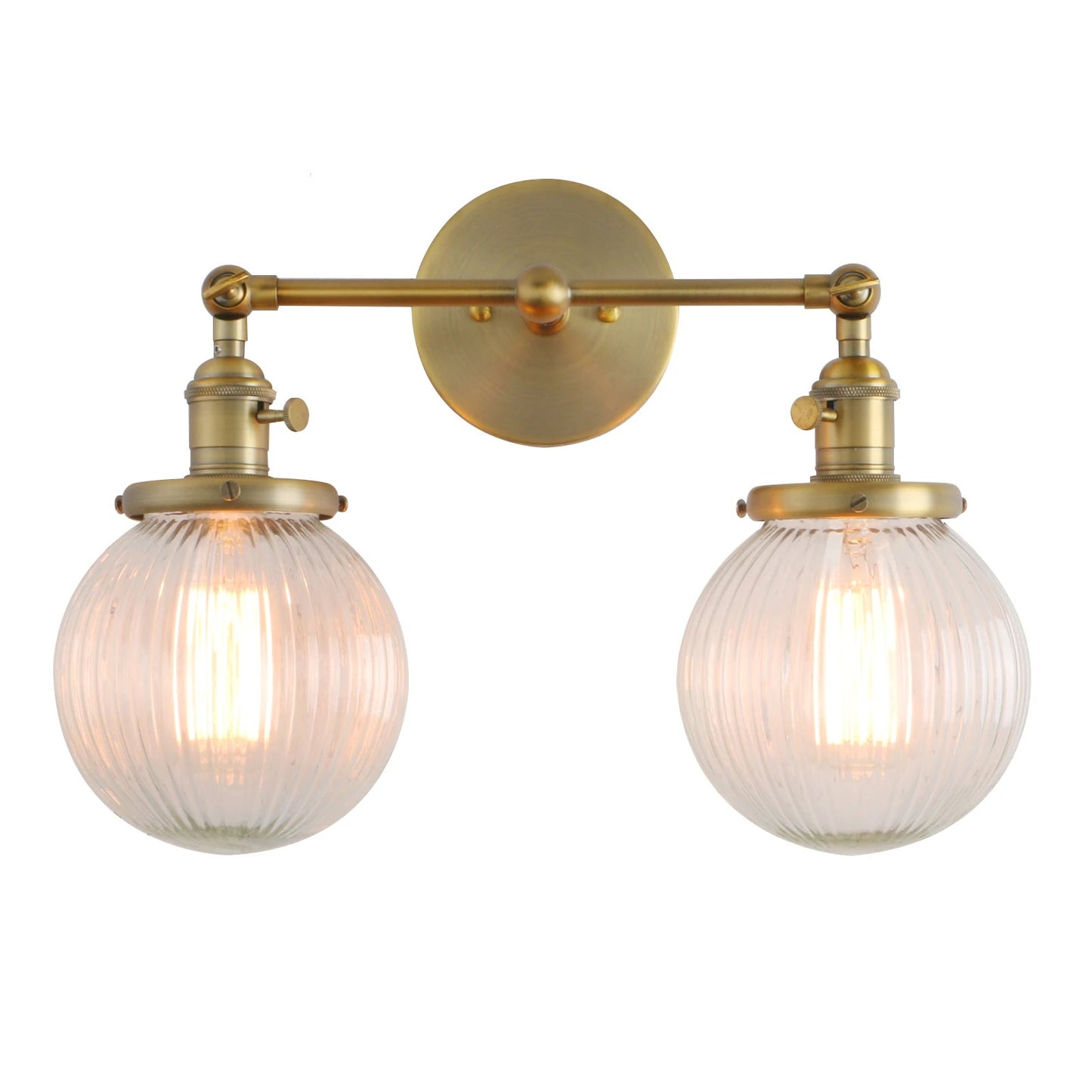 Double Globe Clear Glass Wall Light - Grace & Ashes