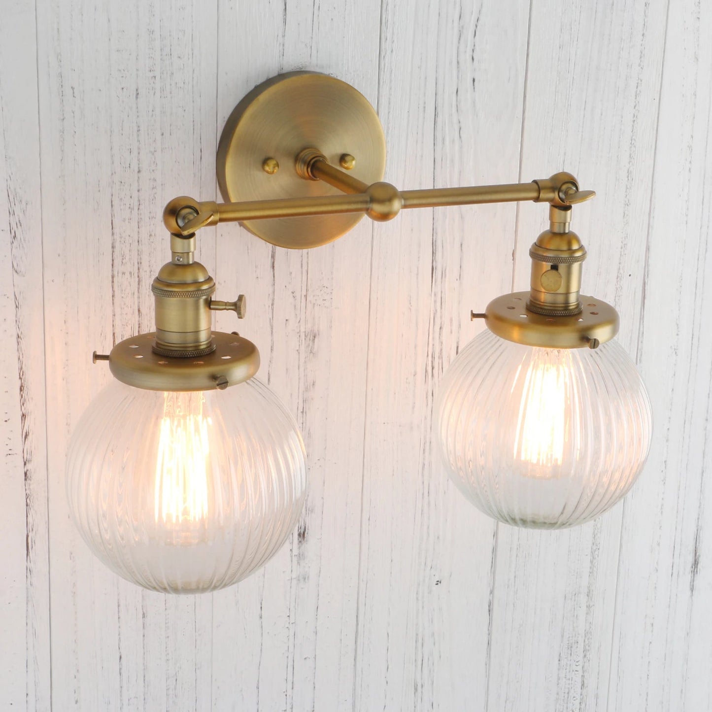 Double Globe Clear Glass Wall Light - Grace & Ashes