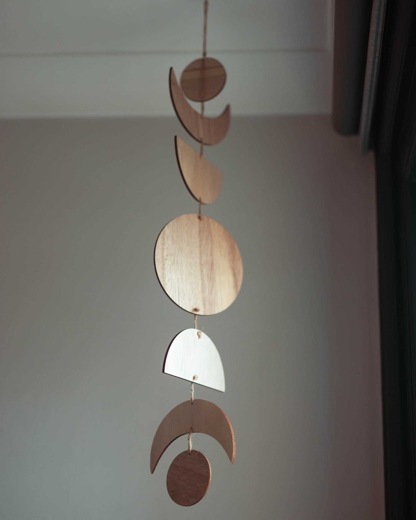 Handcrafted Wooden Moon Phase Garland - Grace & Ashes