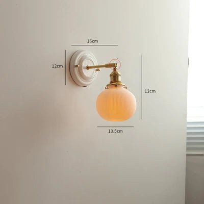 Nordic Ceramic Wall Sconce – Modern LED Light with Knob Switch - Grace & Ashes