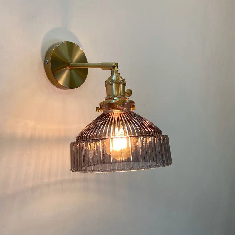 Ribbed Teal Glass Wall Light - Grace & Ashes