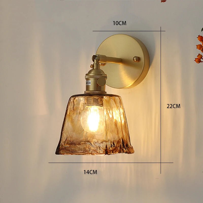 Vintage Brass & Glass Wall Lamp – Nordic Japanese Style - Grace & Ashes