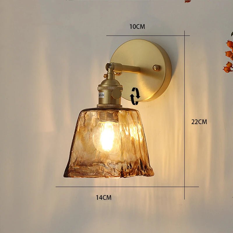 Vintage Brass & Glass Wall Lamp – Nordic Japanese Style - Grace & Ashes