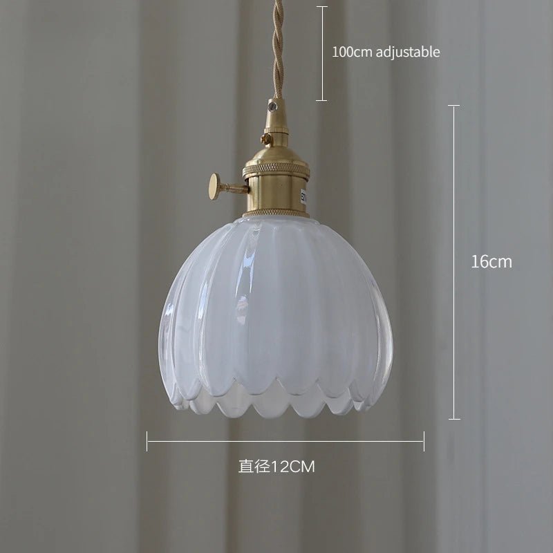 Vintage Green Tulip Glass Wall Lamp - Grace & Ashes