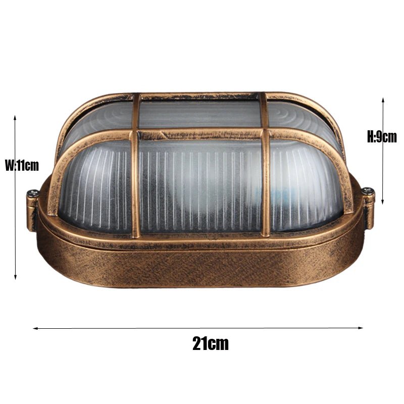 Vintage Outdoor Waterproof Wall Light – Industrial IP65 E27 Fixture - Grace & Ashes