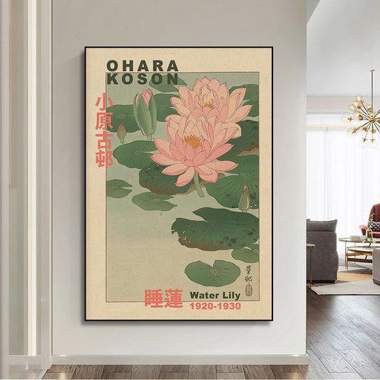Pink Water Lily - Hokusai Ohara Koson - Grace & Ashes