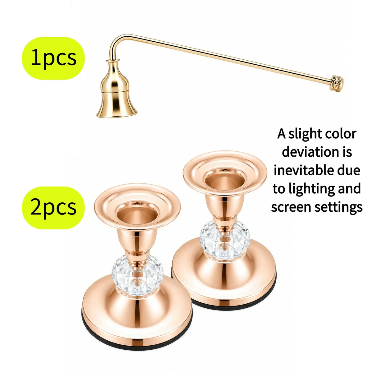 Pair of gold-tone metal taper candle holders