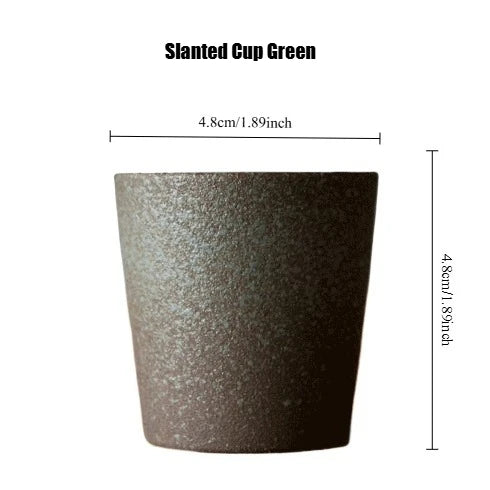 Japanese-style kiln-glazed stoneware coffee mug