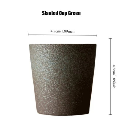 Japanese-style kiln-glazed stoneware coffee mug