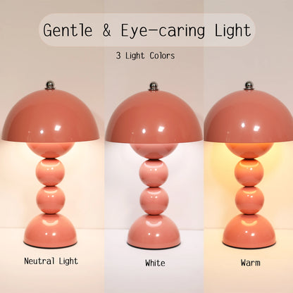Bud mushroom desk lamp in pink, sky blue and burgundy