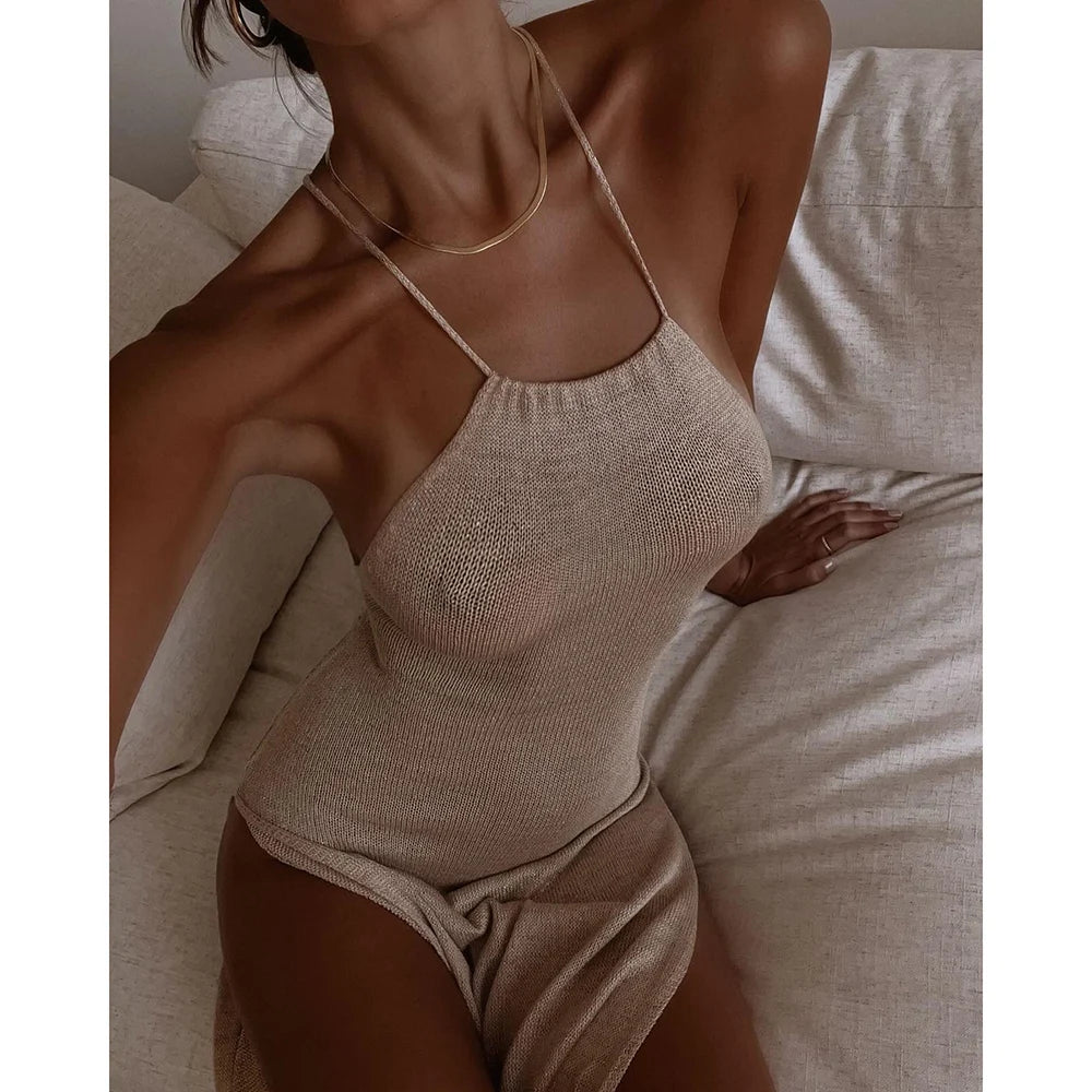 2024 Knit Sheer Maxi Beach Cover-Up Dress