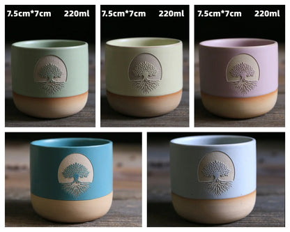 Japanese-style kiln-glazed stoneware coffee mug