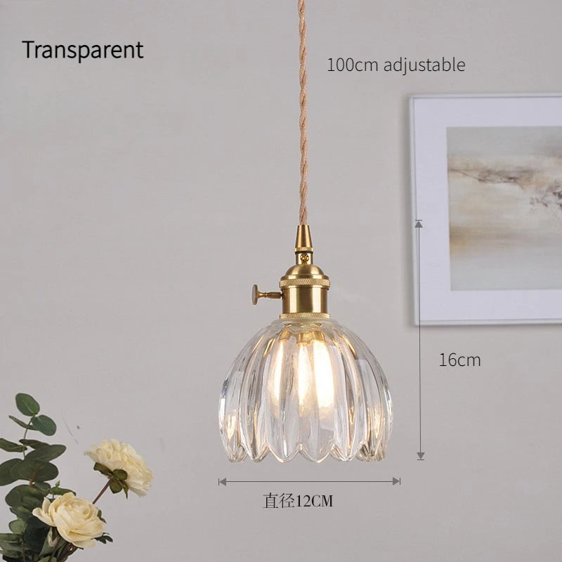 Vintage Green Tulip Glass Wall Lamp