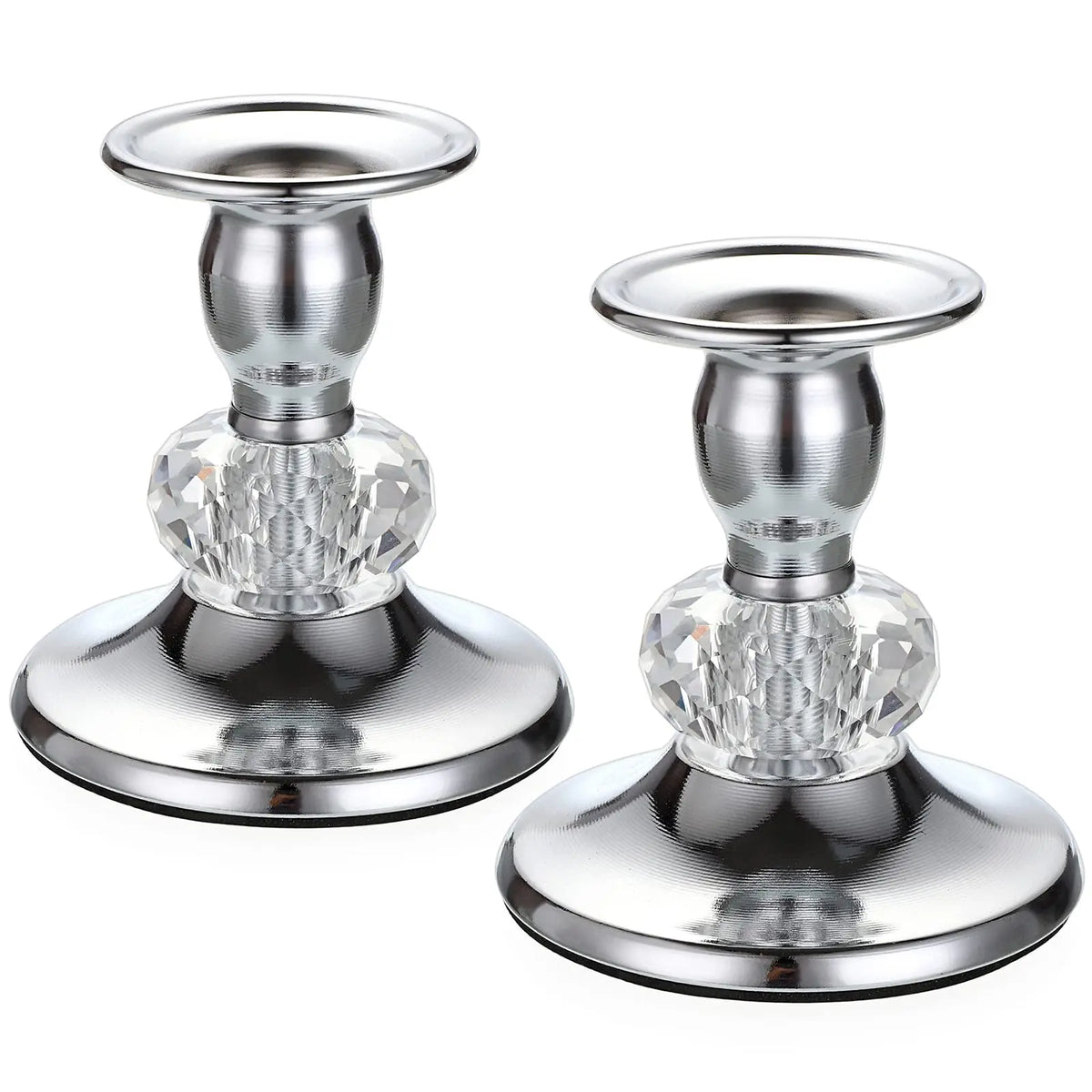 Pair of gold-tone metal taper candle holders