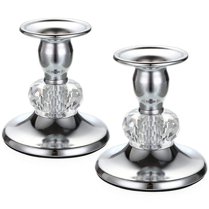 Pair of gold-tone metal taper candle holders
