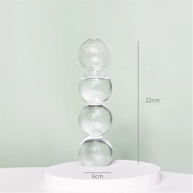 Clear glass Nordic candle holder with candlelight