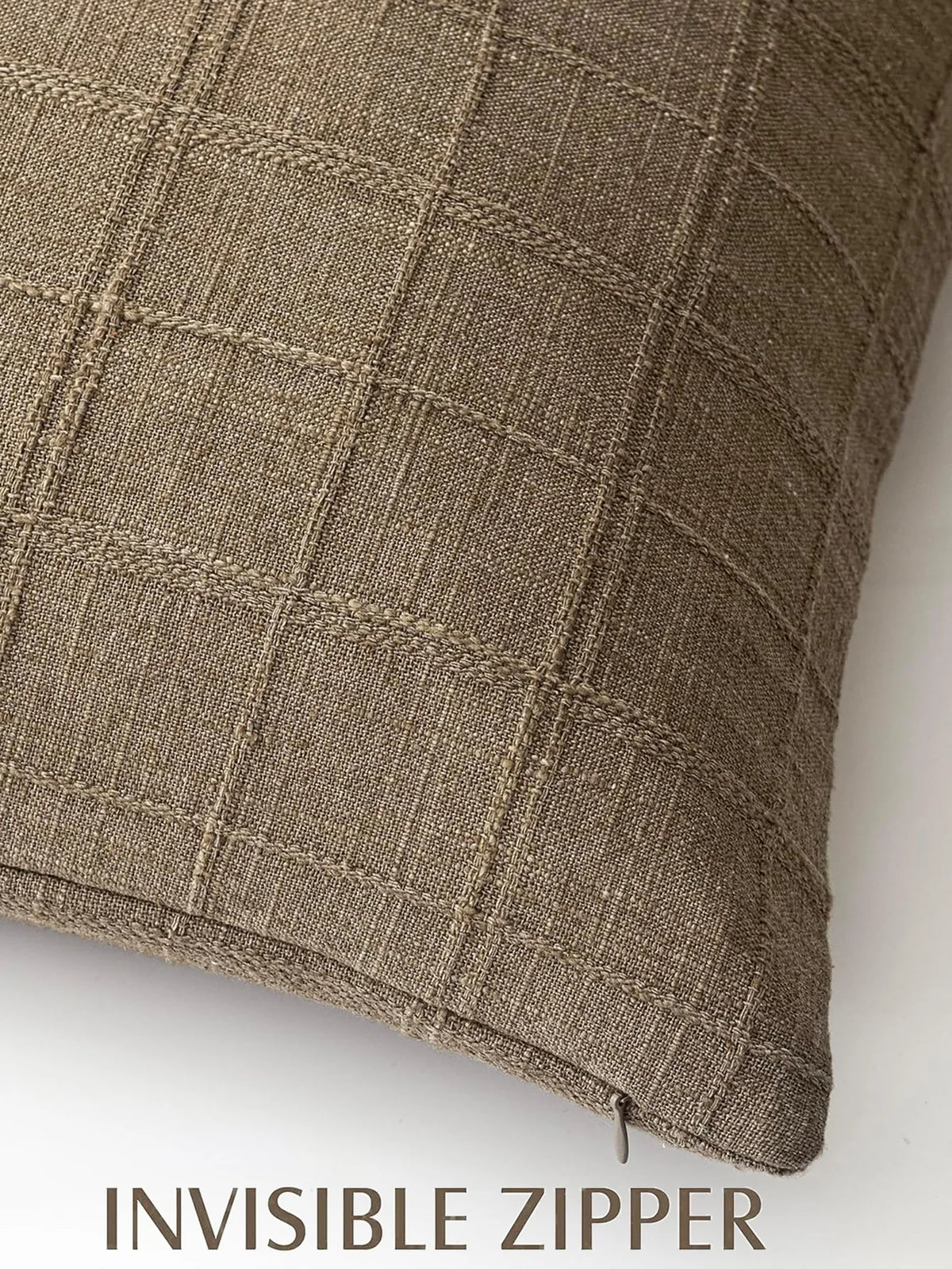 Boho check cushion cover on a sofa