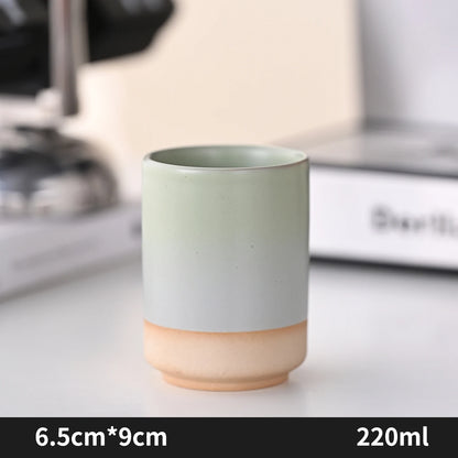 Japanese-style kiln-glazed stoneware coffee mug
