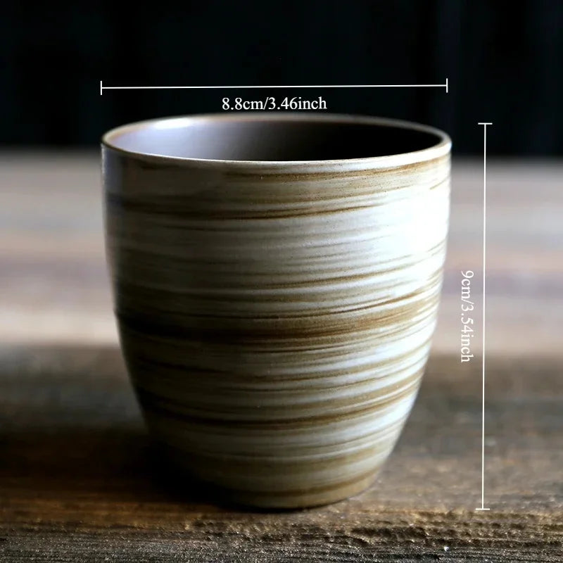 Japanese-style kiln-glazed stoneware coffee mug