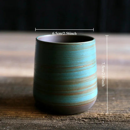 Japanese-style kiln-glazed stoneware coffee mug