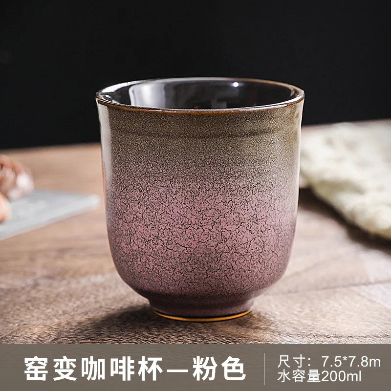 Japanese-style kiln-glazed stoneware coffee mug