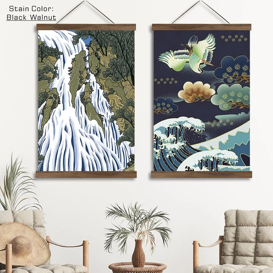 Wooden magnetic poster hanger