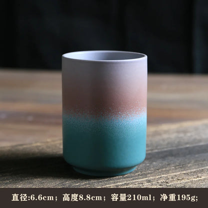 Japanese-style kiln-glazed stoneware coffee mug