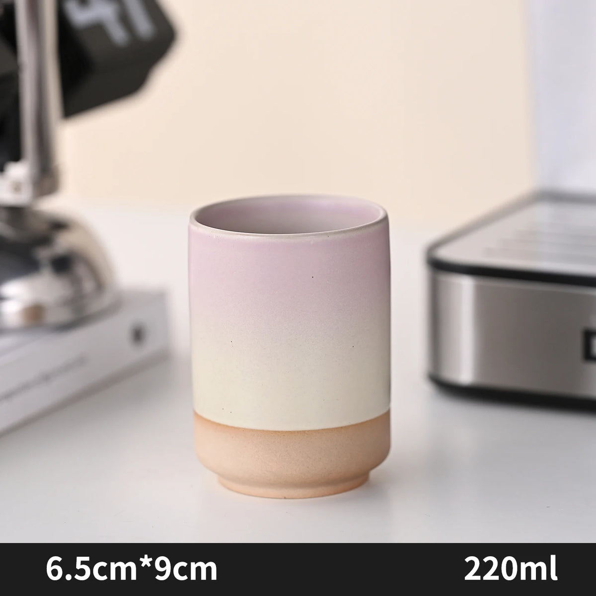 Japanese-style kiln-glazed stoneware coffee mug