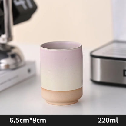 Japanese-style kiln-glazed stoneware coffee mug