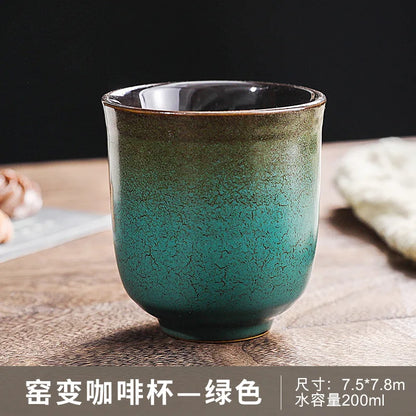 Japanese-style kiln-glazed stoneware coffee mug