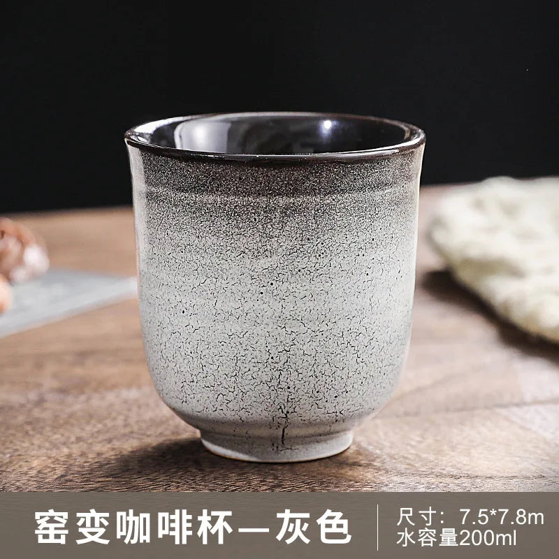 Japanese-style kiln-glazed stoneware coffee mug