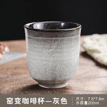 Japanese-style kiln-glazed stoneware coffee mug
