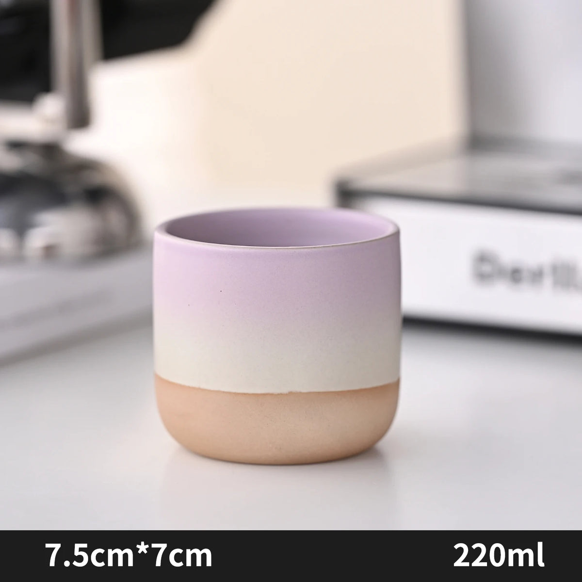 Japanese-style kiln-glazed stoneware coffee mug