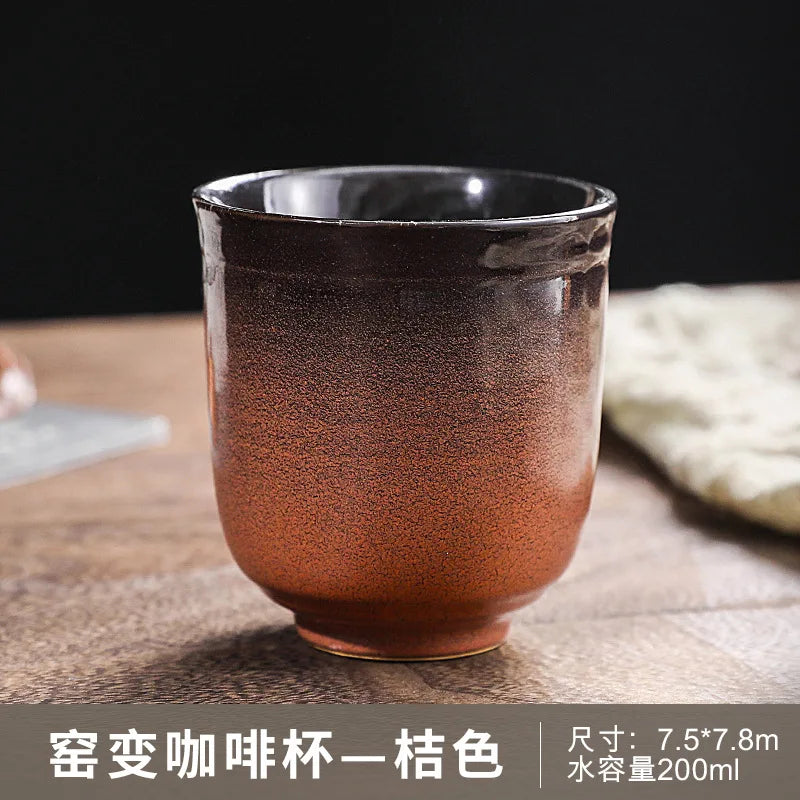Japanese-style kiln-glazed stoneware coffee mug