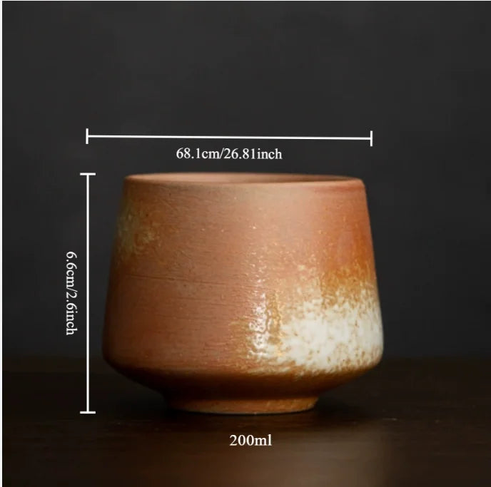 Japanese-style kiln-glazed stoneware coffee mug