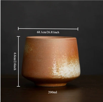 Japanese-style kiln-glazed stoneware coffee mug