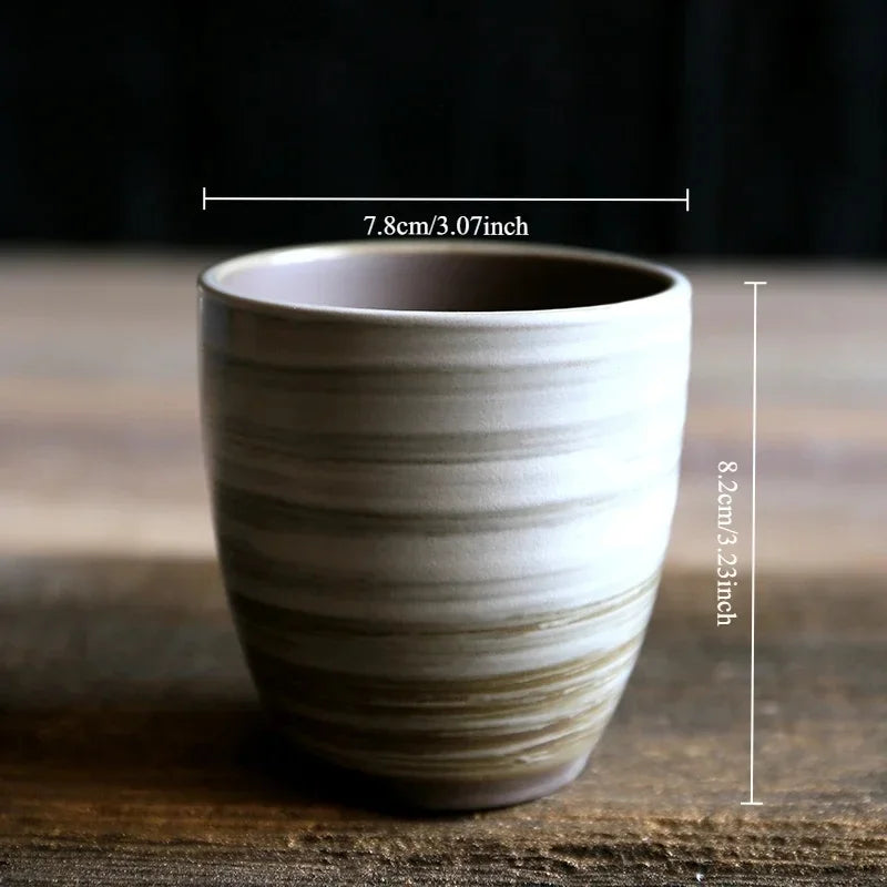 Japanese-style kiln-glazed stoneware coffee mug