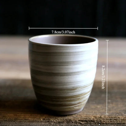 Japanese-style kiln-glazed stoneware coffee mug