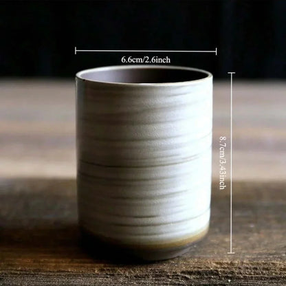 Japanese-style kiln-glazed stoneware coffee mug
