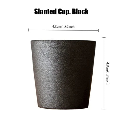 Japanese-style kiln-glazed stoneware coffee mug