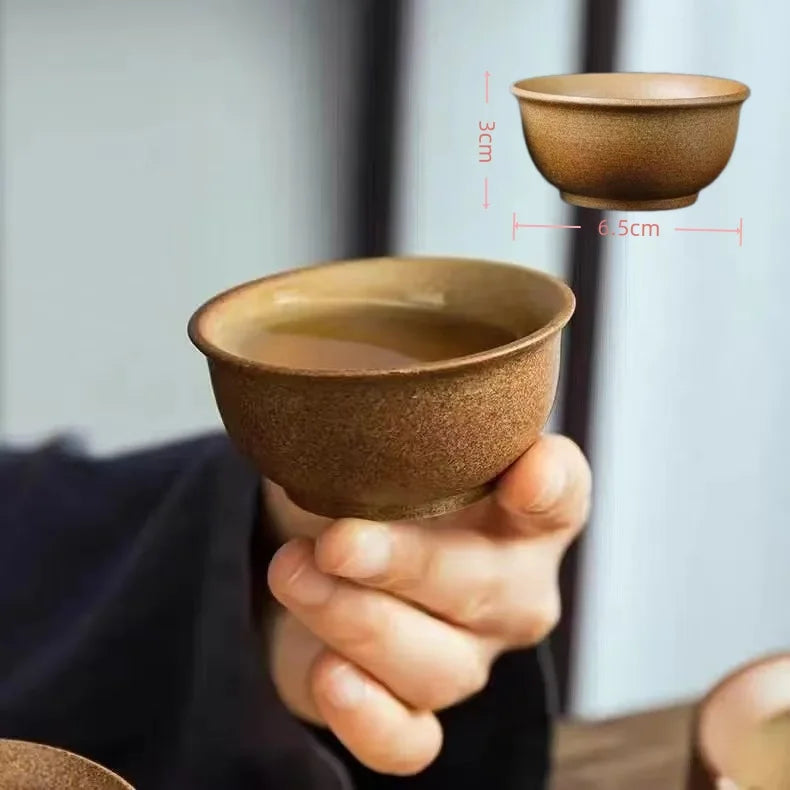 Japanese-style kiln-glazed stoneware coffee mug