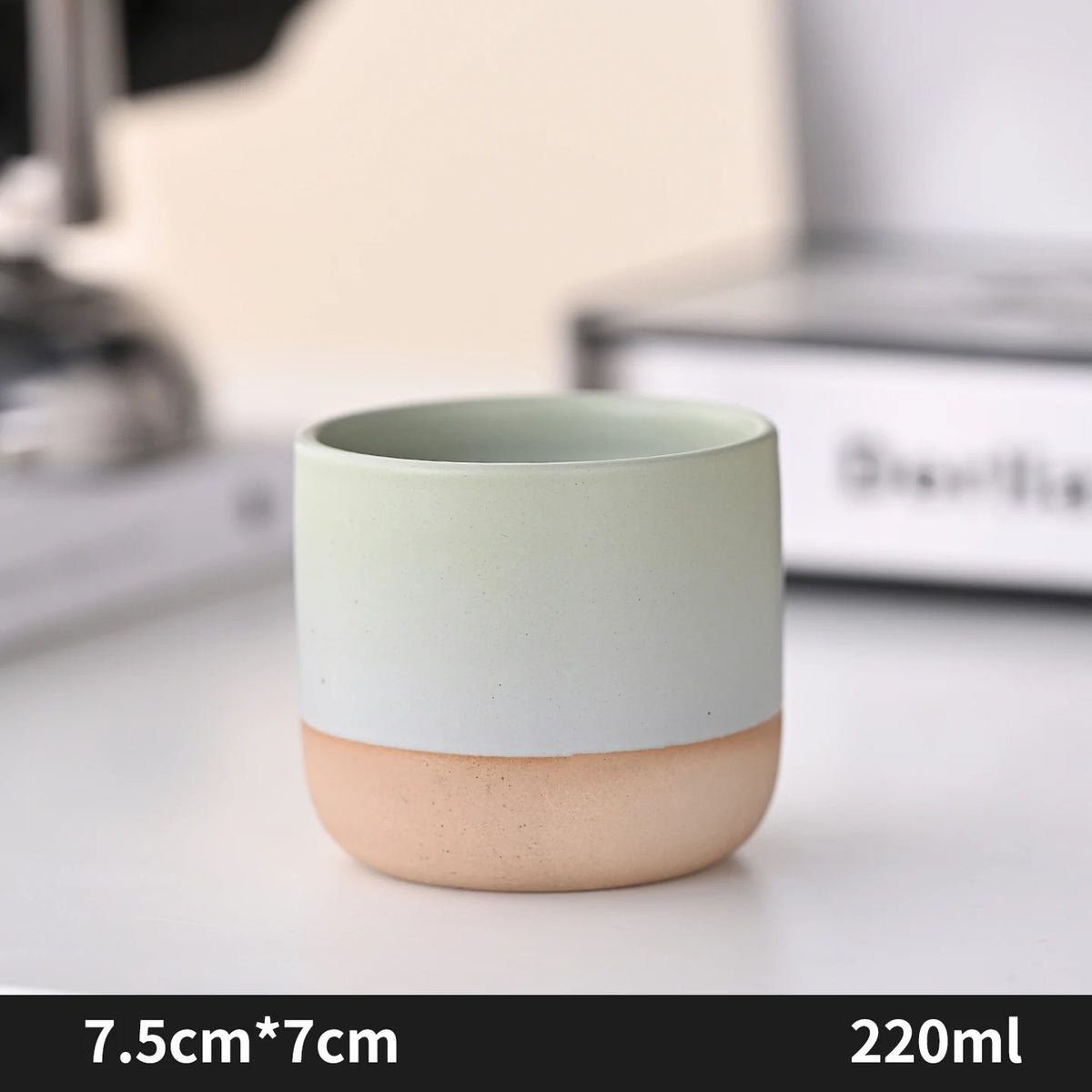 Japanese-style kiln-glazed stoneware coffee mug