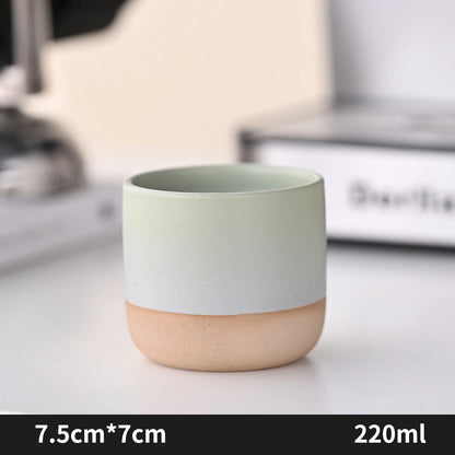 Japanese-style kiln-glazed stoneware coffee mug